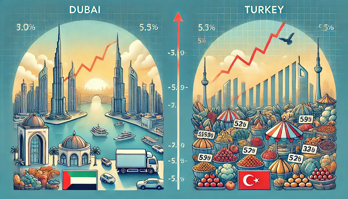 مقایسه میزان تورم در ترکیه و دبی