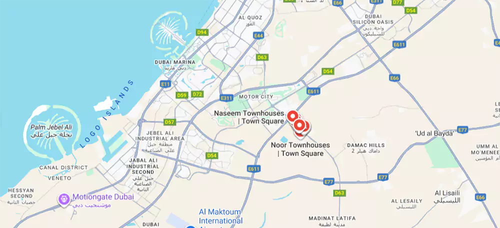 موقعیت مکانی تاون اسکوئر
